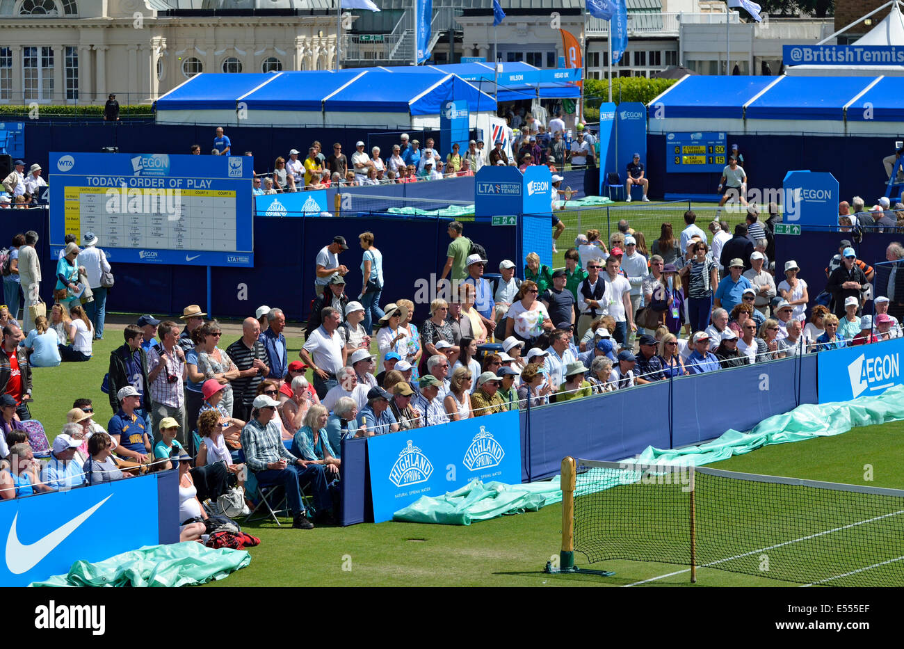 Aegon International Tennis, Eastbourne. Spectators on the outside courts Stock Photo