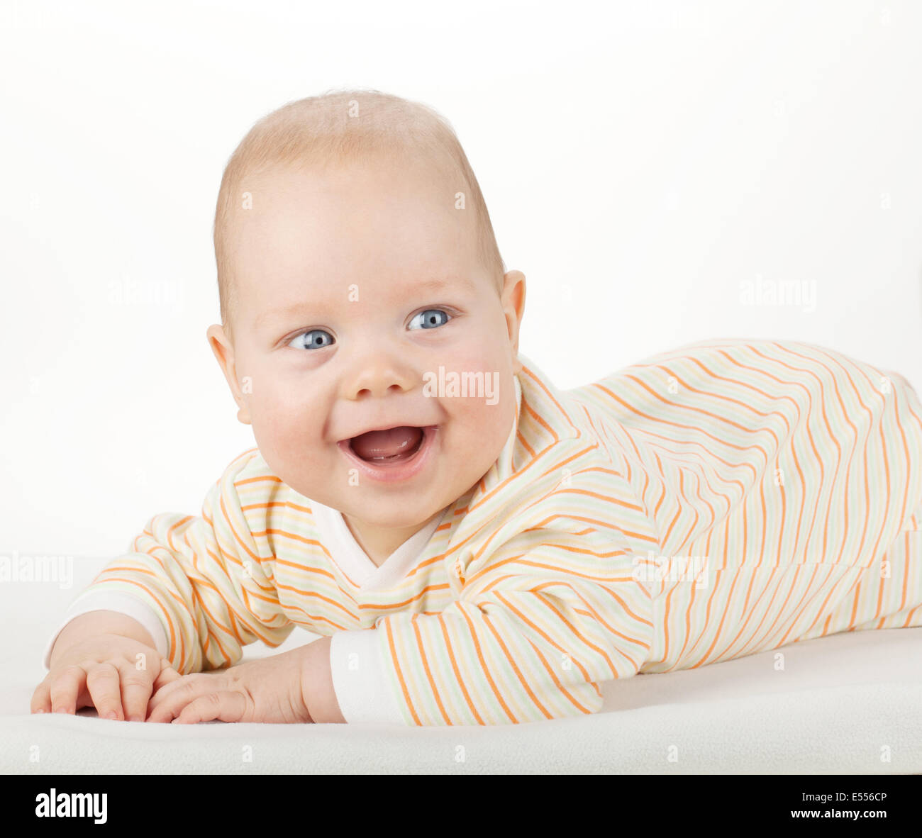 Portrait of cute baby on white Stock Photo - Alamy
