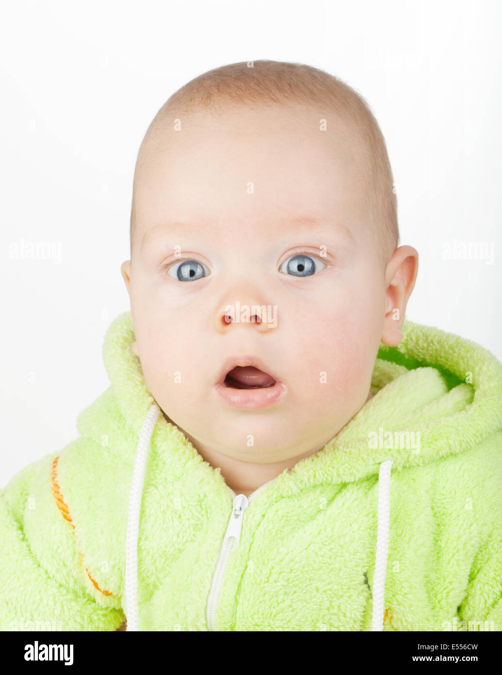 Closeup portrait of cute baby on white Stock Photo - Alamy