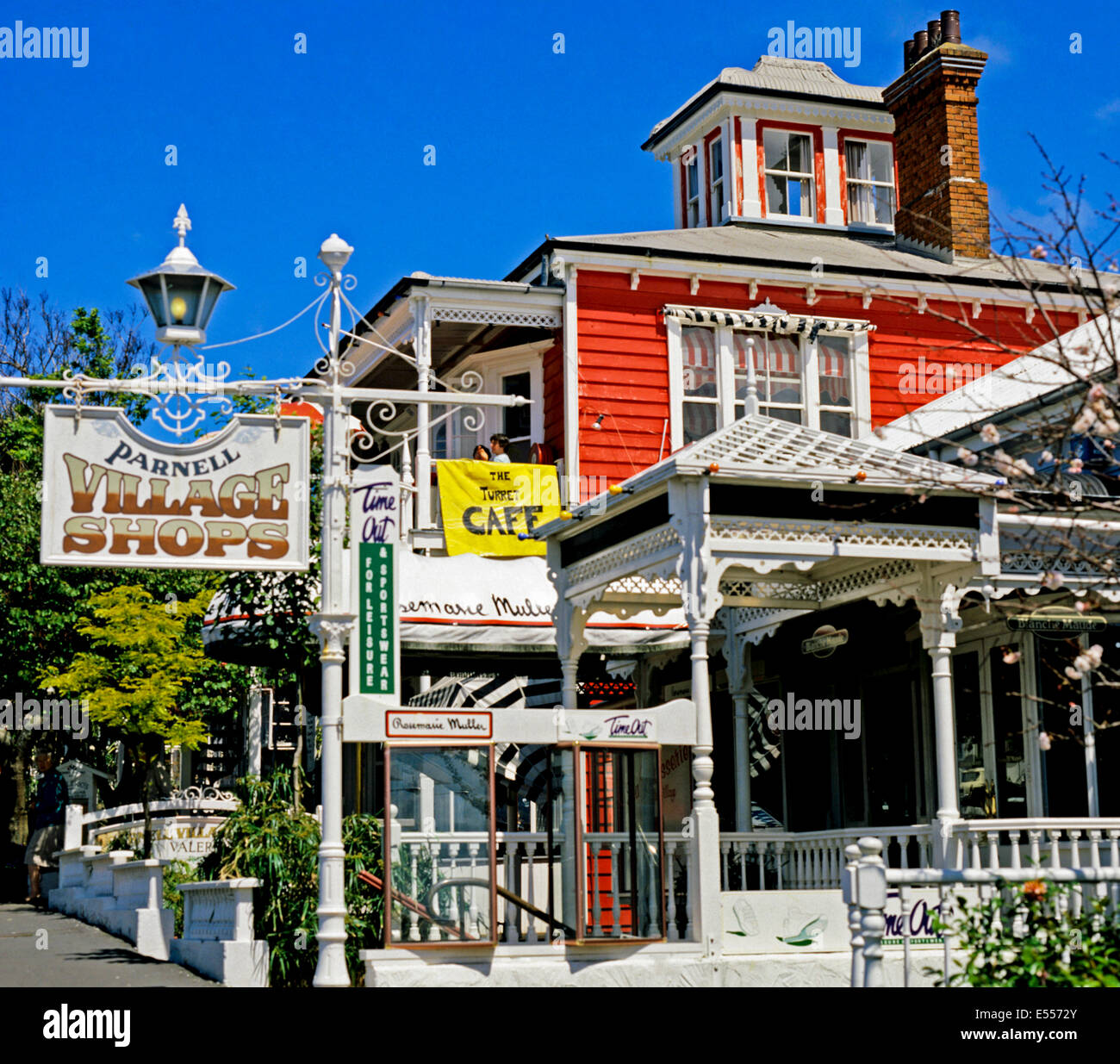 View of Parnell Village Shops, Auckland, New Zealand Stock Photo
