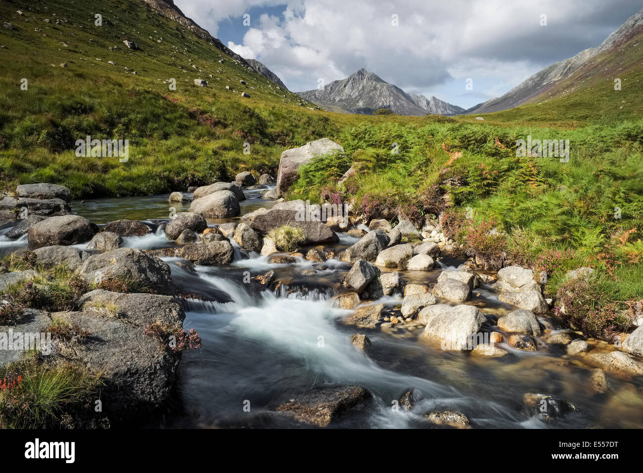 Mini waterfalls running down the valley of Glen Rosa Stock Photo - Alamy