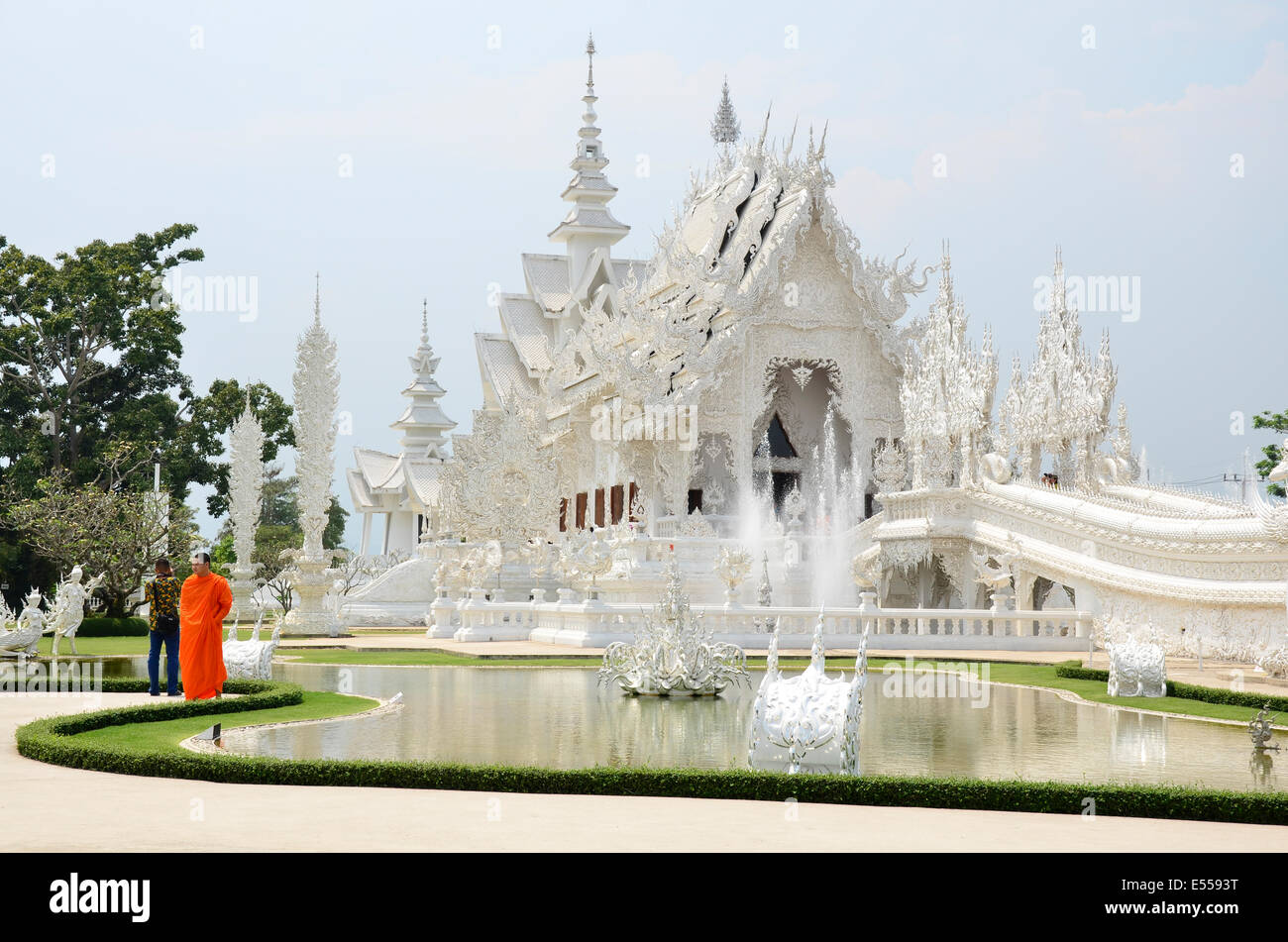 Buddhist-Hindu temple complex Wat Rong Khun, Thailand Stock Photo