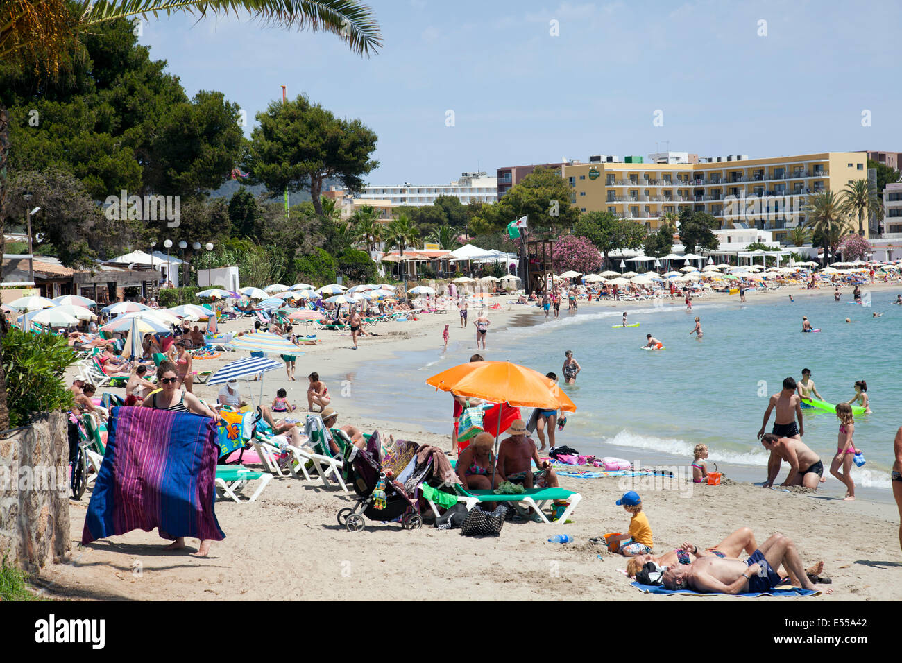Beach at Es Canar in Ibiza Stock Photo - Alamy