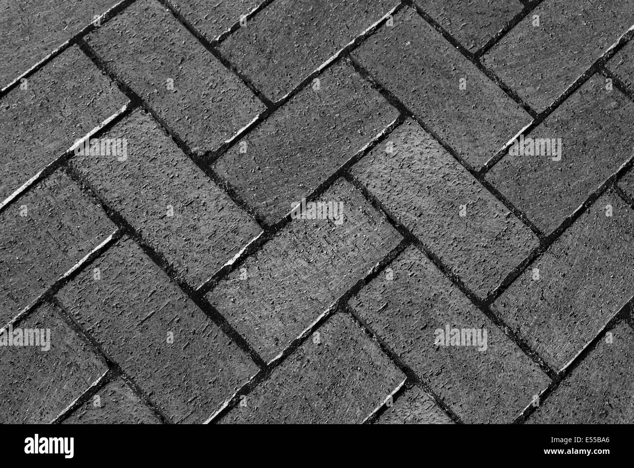 Black and White Parquet brickwork Stock Photo