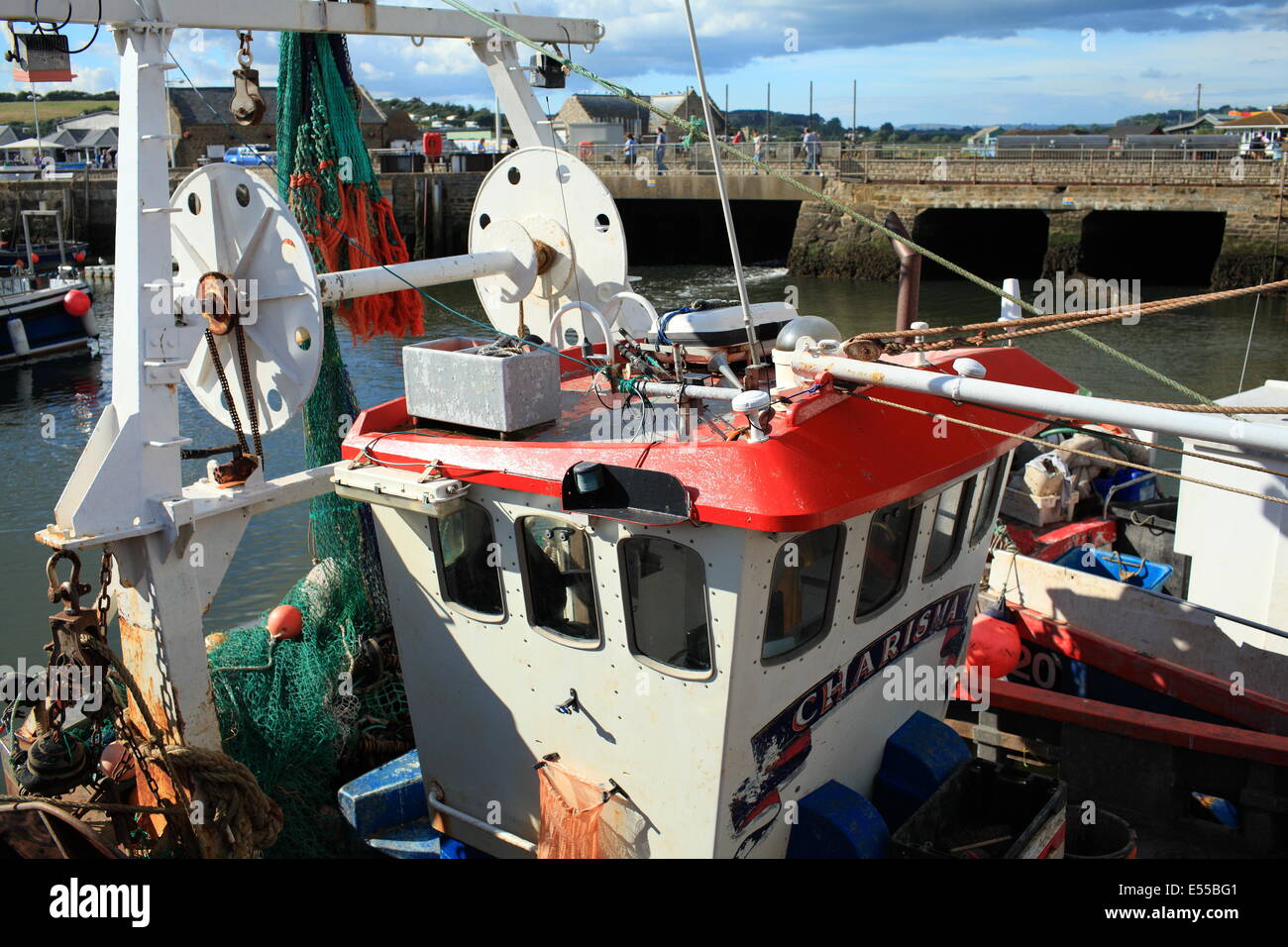Fishing boat in West bay harbour, Dorset, England, UK Stock Photo - Alamy