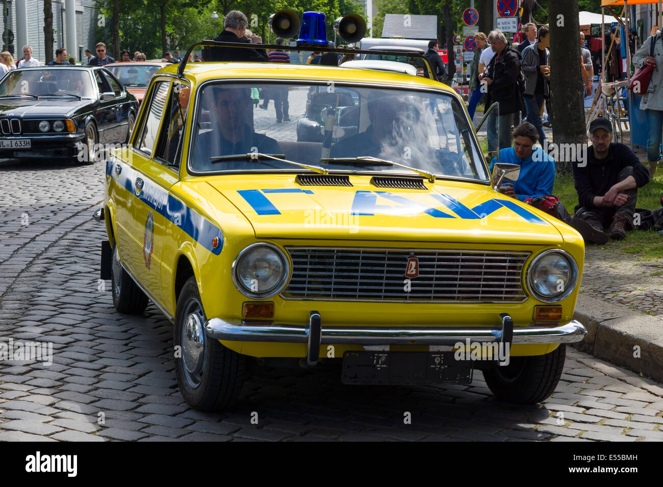 Soviet car VAZ 2101 in the coloring of the traffic police (GAI). 27th Oldtimer Day Berlin - Brandenburg Stock Photo