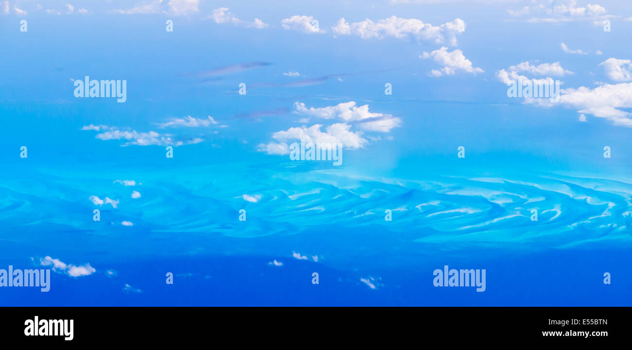 Abstract aerial view of Caribbean Sea Stock Photo