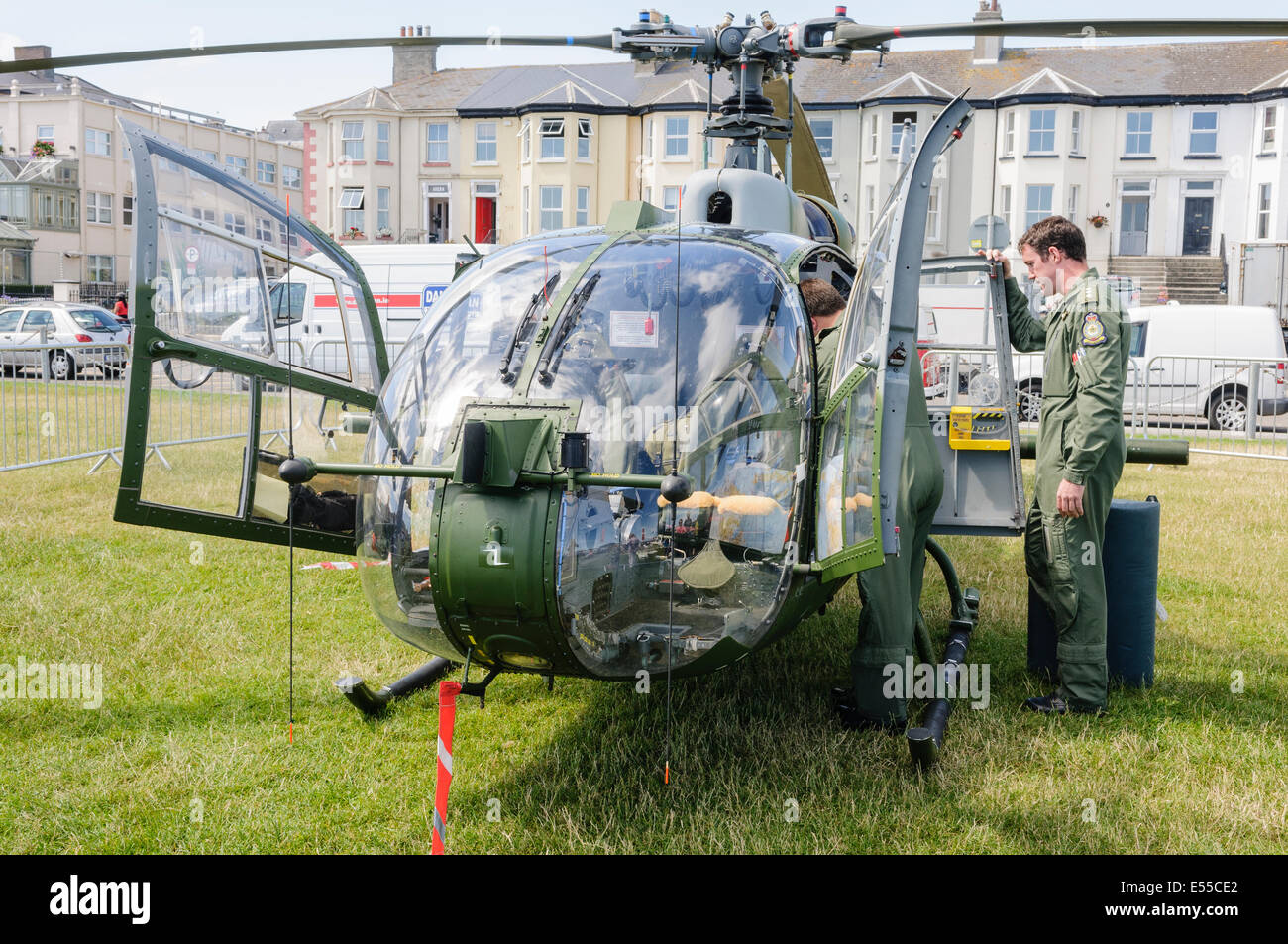 Gazelle Helicopter from the Irish Army on the ground at Bray Air Show, Ireland Stock Photo