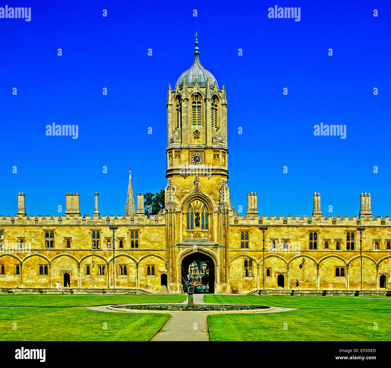View of Christ Church, Oxford University showing the Tom Tower, Oxford, England, United Kingdom Stock Photo