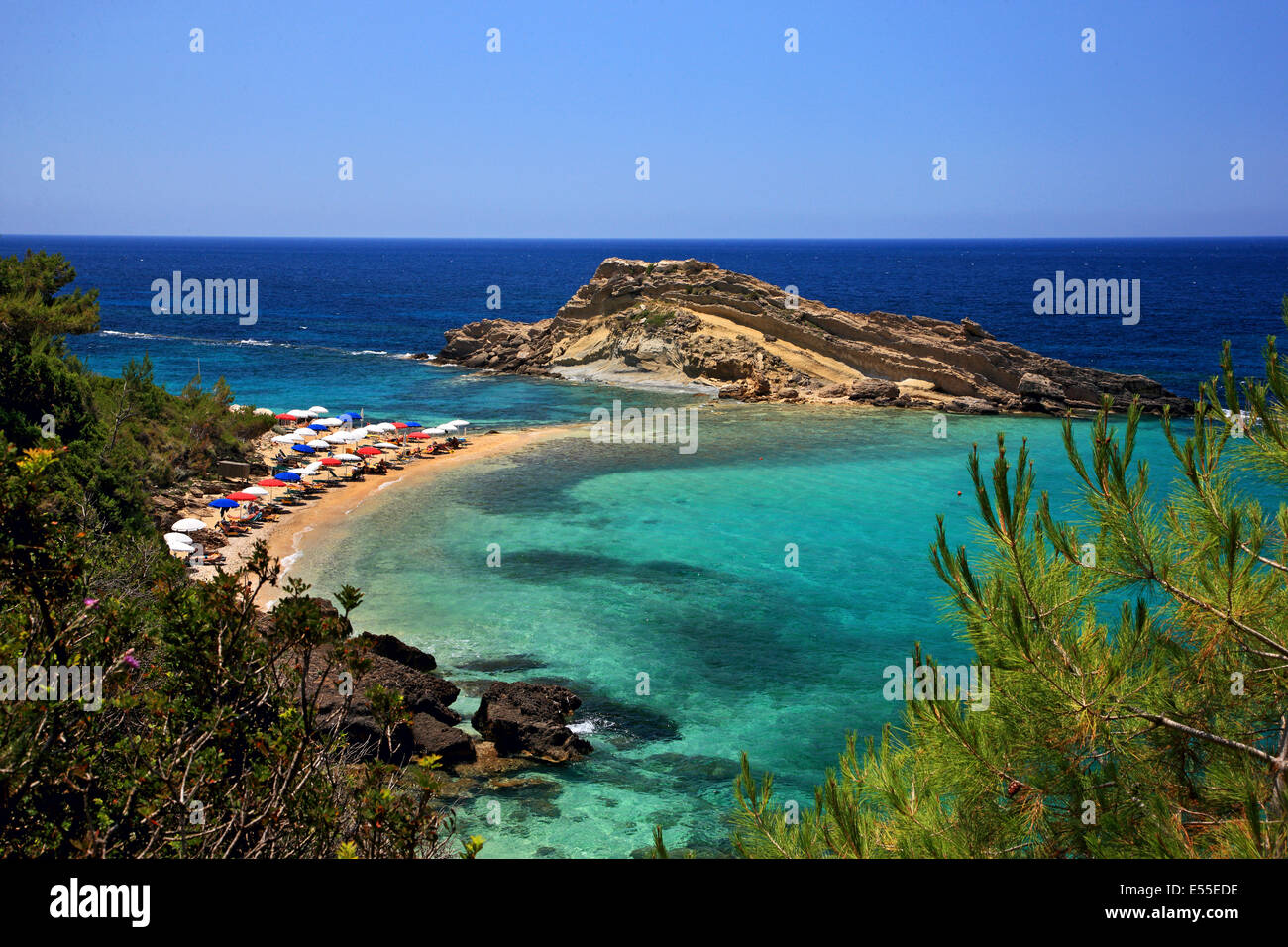 Tourkopodaro (it means 'Turkish Foot') beach, at Leivatho, close to Argostoli town, Kefalonia island, Ionian Sea, Greece Stock Photo