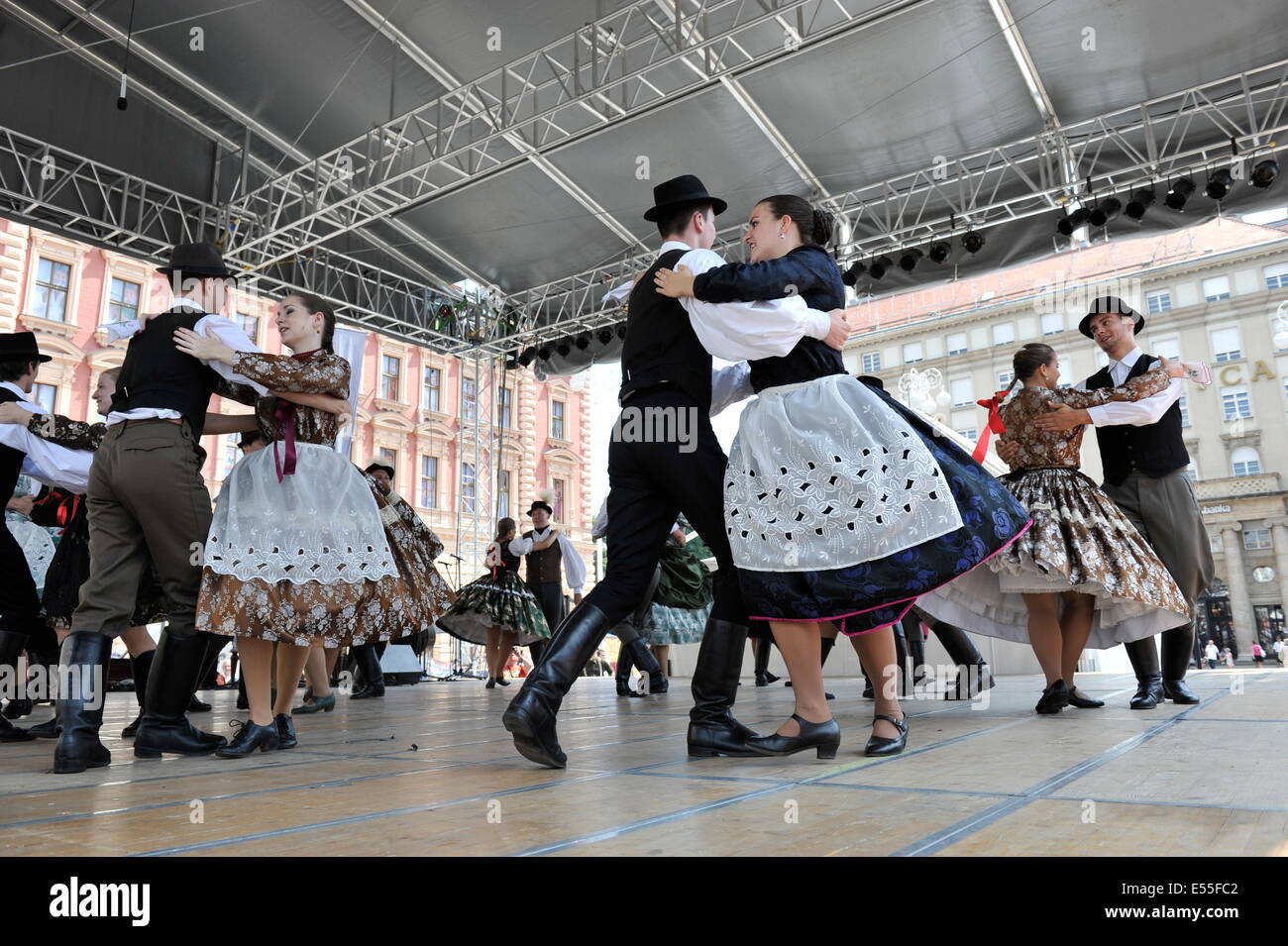 Members of folk groups Nograd from Salgotarjan, Hungary during the 48th