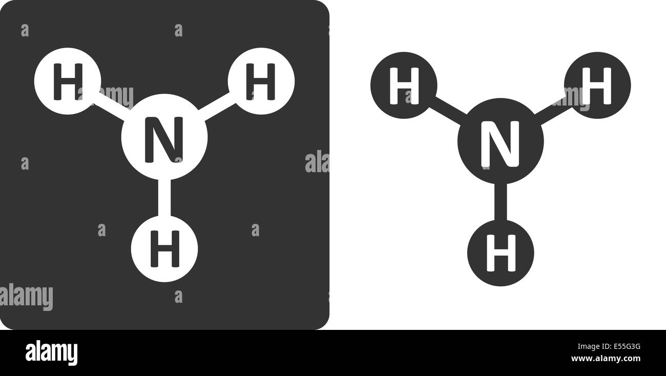 Ammonia nh3 molecule skeletal formula Royalty Free Vector
