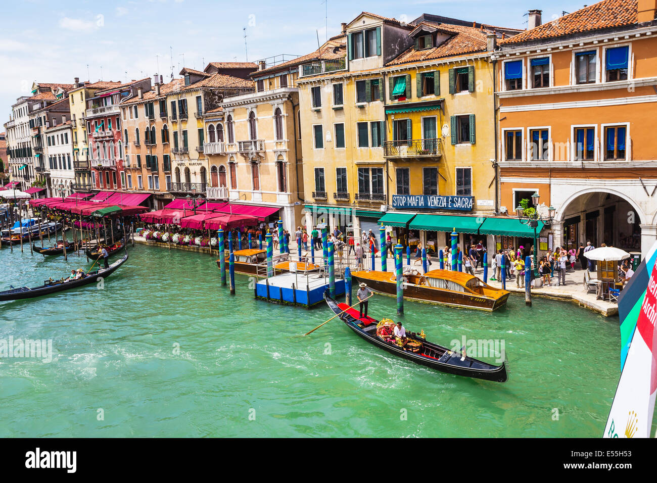 View of the Grand Canal from the Rialto Bridge. Venice Stock Photo - Alamy