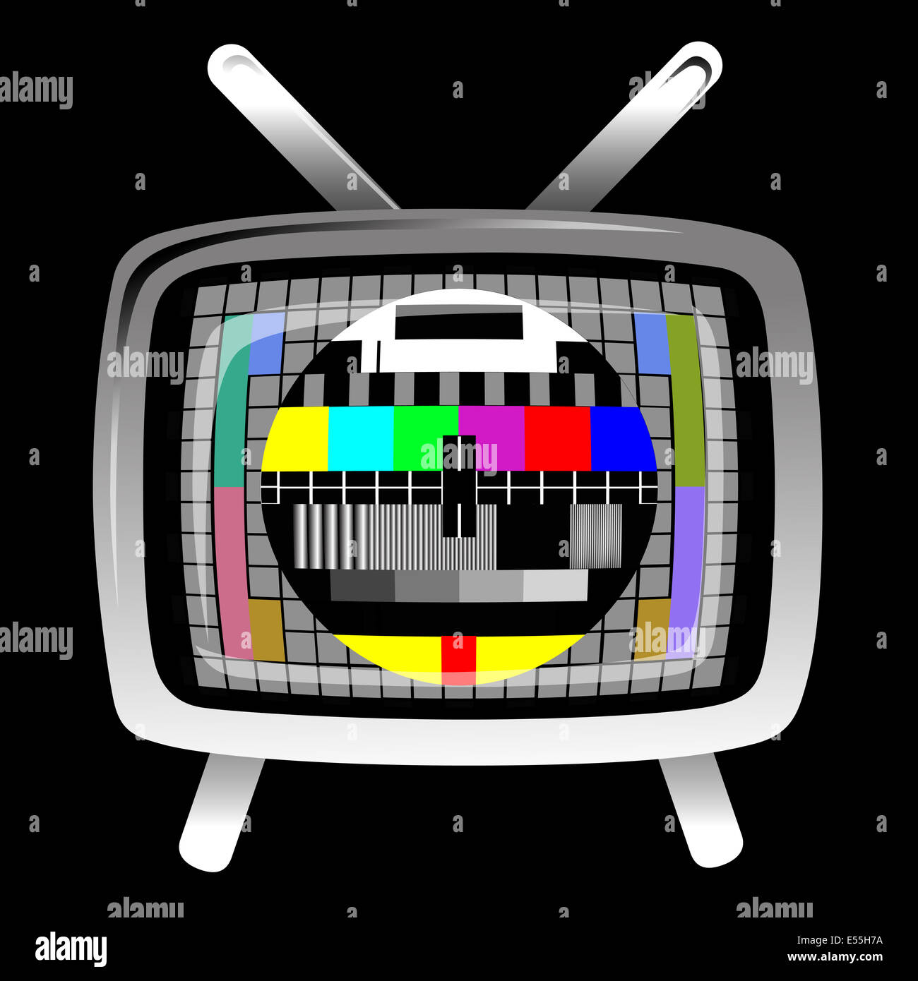 tv - color test pattern - test card, vector Stock Photo