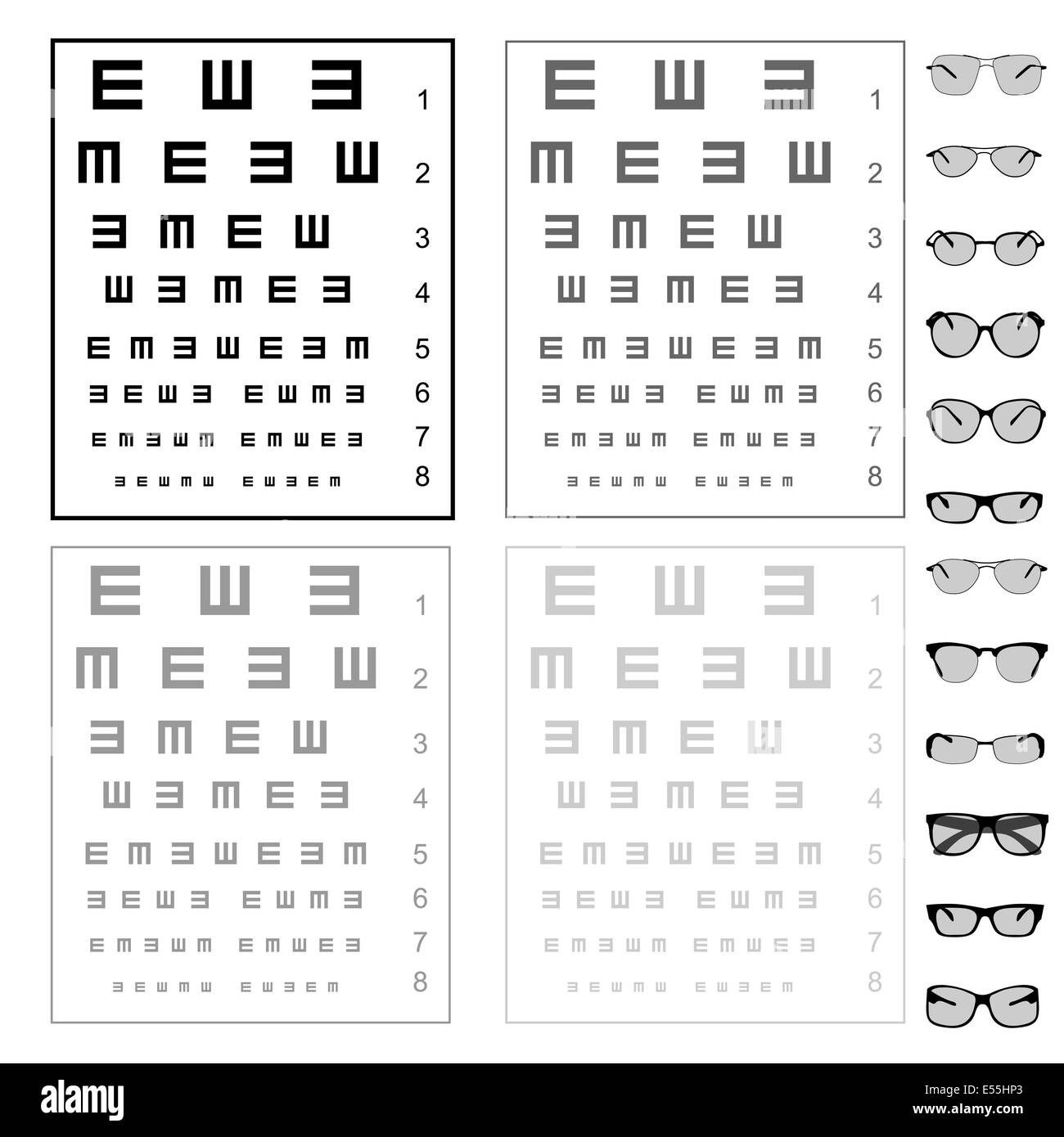 Eye Test Chart Vector Art Design Stock Vector - Illustration of