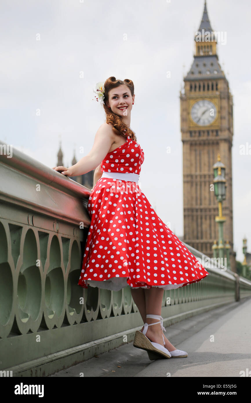 Girl in red polka dot hi-res stock photography and images - Alamy