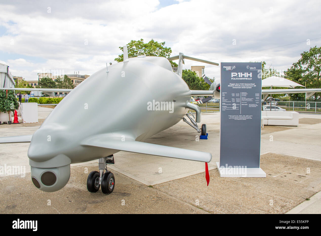 The P.1HH HammerHead unmanned aerial vehicle (UAV) in development with  Piaggio Farnborough International Air Show July 15th 2014 Stock Photo -  Alamy