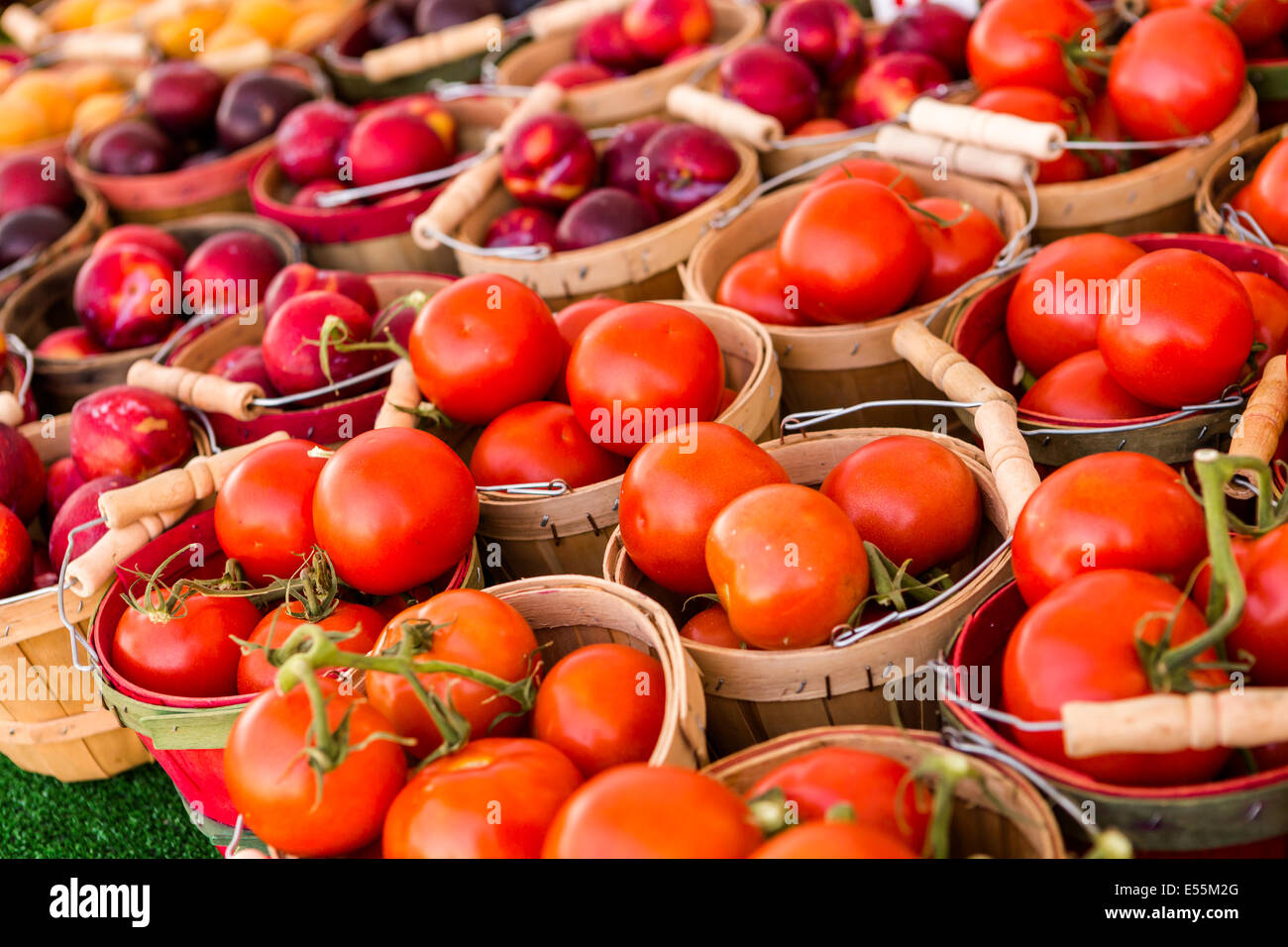 Fresh organic produce on sale at the local farmers market Stock Photo ...