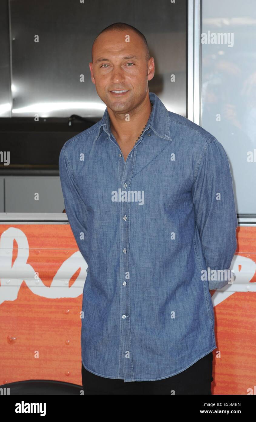 New York, NY, USA. 21st July, 2014. Derek Jeter at a public appearance for Launch of the LUVO Food Truck in New York City, Central Park West, New York, NY July 21, 2014. Credit:  Kristin Callahan/Everett Collection/Alamy Live News Stock Photo