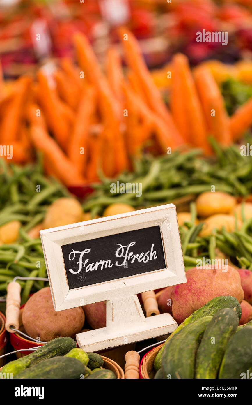 Fresh organic produce on sale at the local farmers market Stock Photo ...