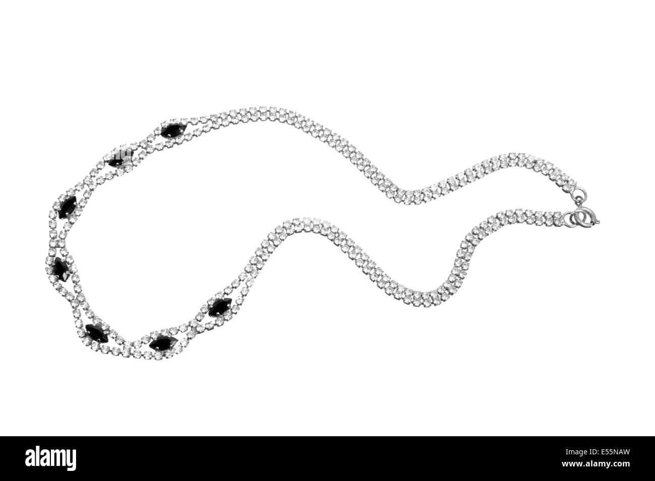 Silver Chain Necklace Stock Photo