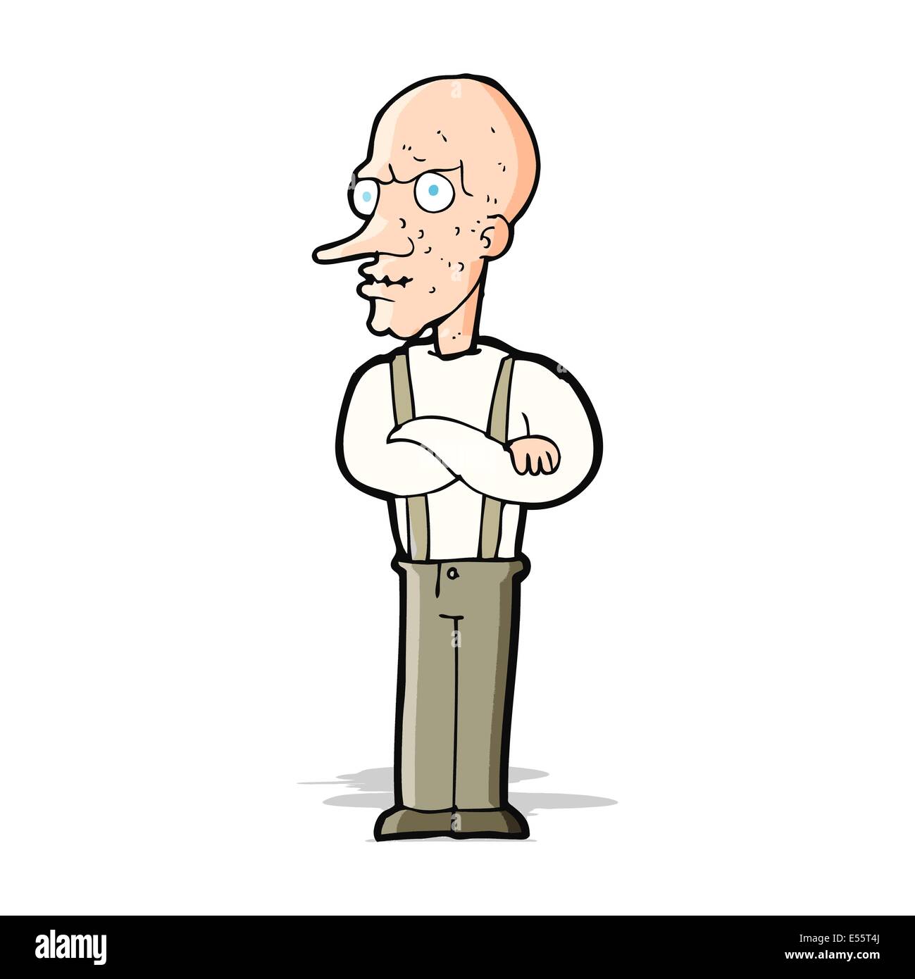 cartoon mean old man Stock Vector