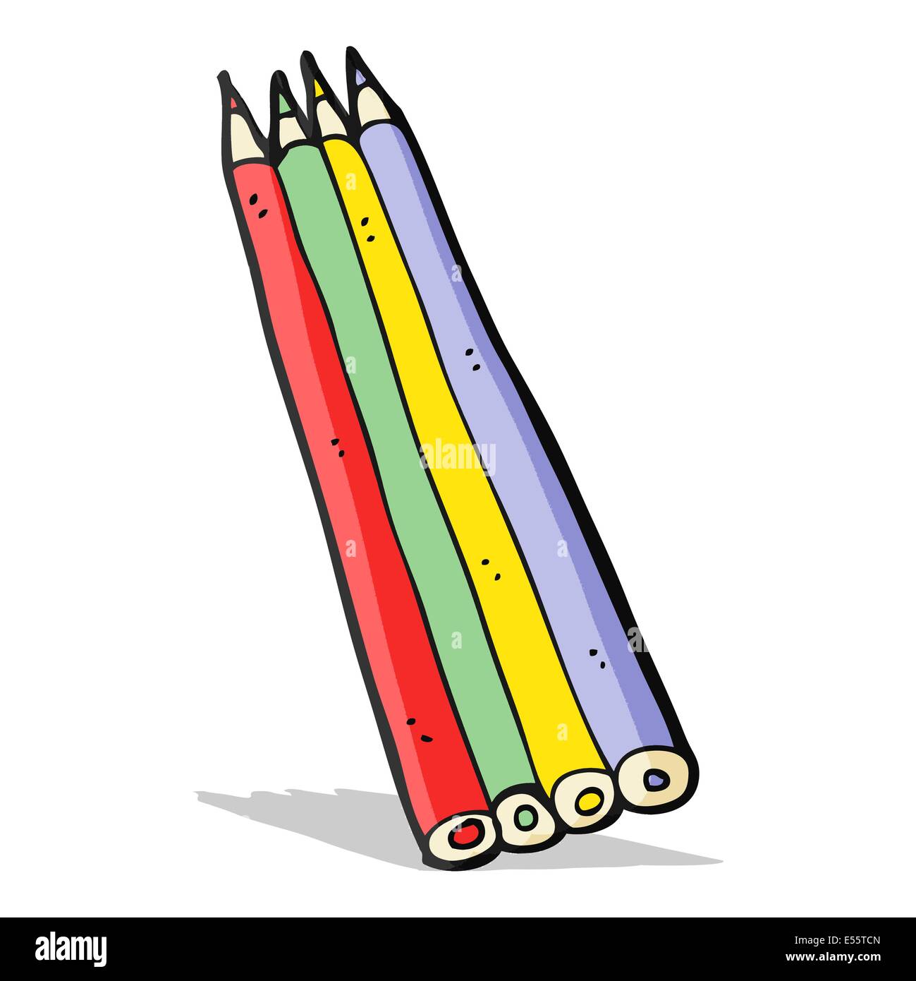 cartoon colored pencils Stock Vector Image & Art - Alamy