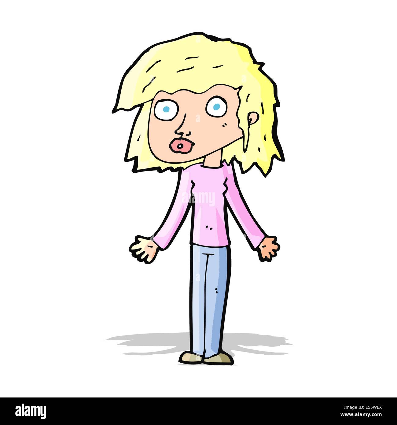 cartoon girl shrugging shoulders Stock Vector Image & Art Alamy