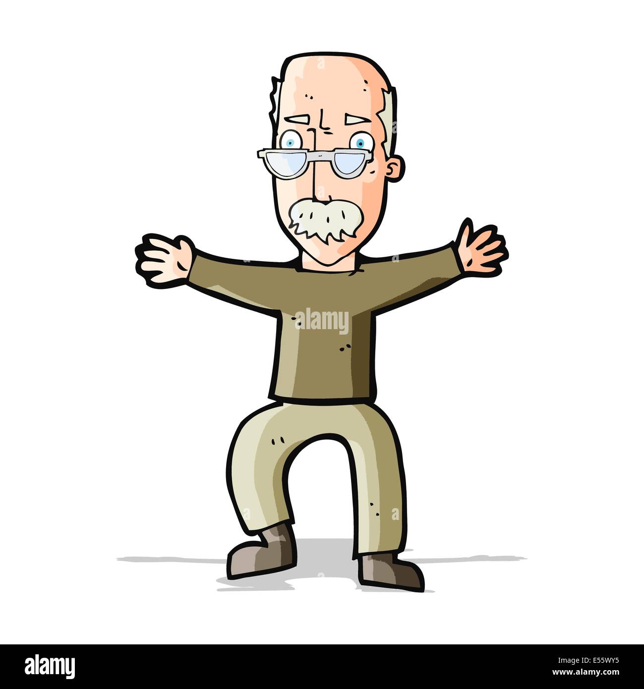 cartoon old man waving arms Stock Vector Image & Art Alamy