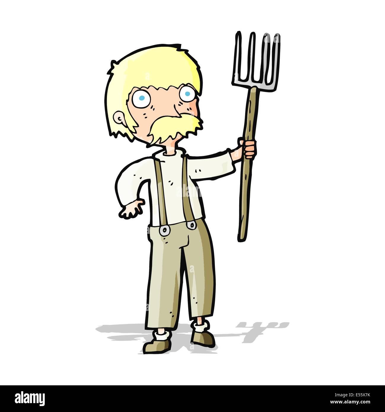 cartoon farmer with pitchfork Stock Vector Image & Art - Alamy