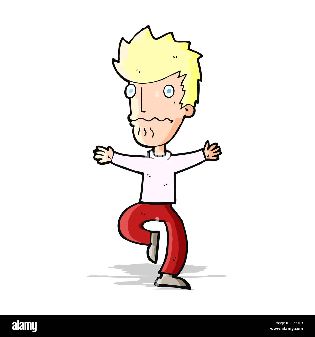 cartoon frightened man Stock Vector