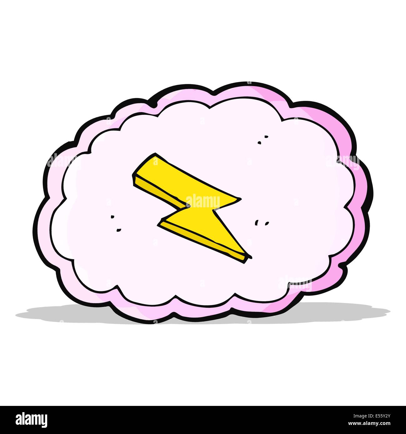 cartoon cloud and lightning bolt symbol Stock Vector Image & Art - Alamy