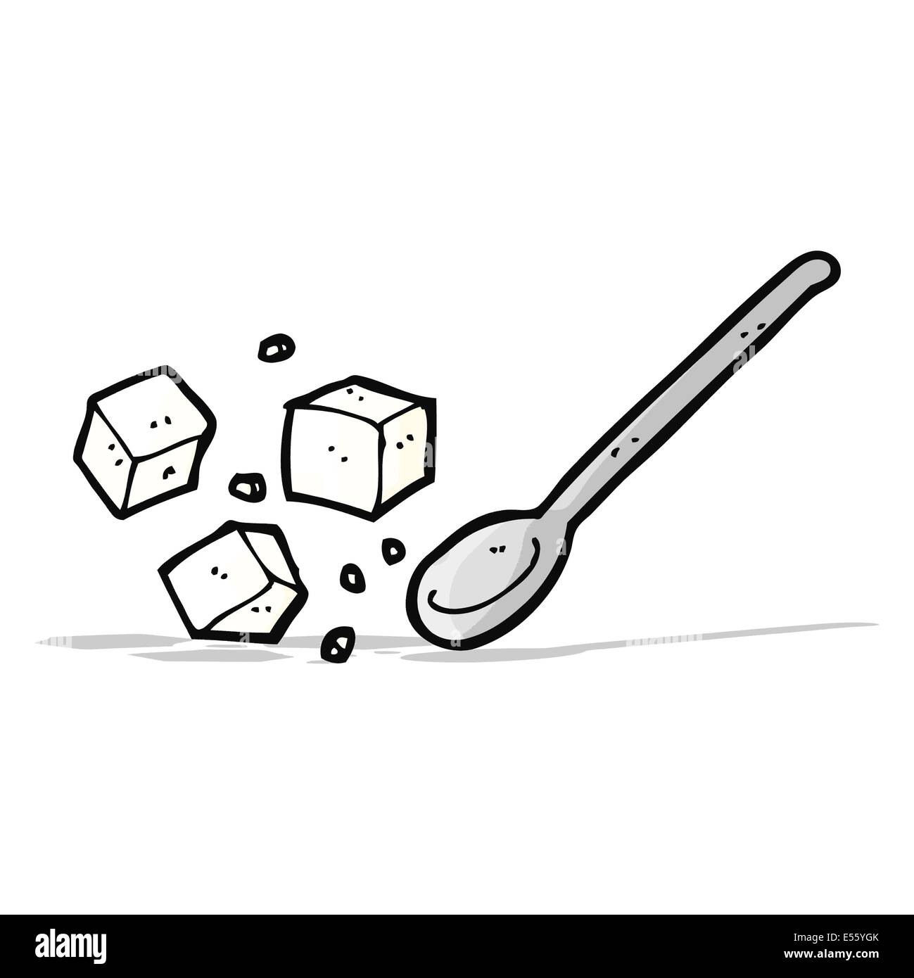 cartoon sugar lumps and spoon Stock Vector Image & Art Alamy