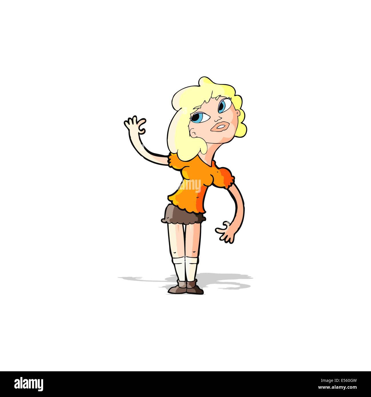 cartoon woman waving Stock Vector Image & Art - Alamy