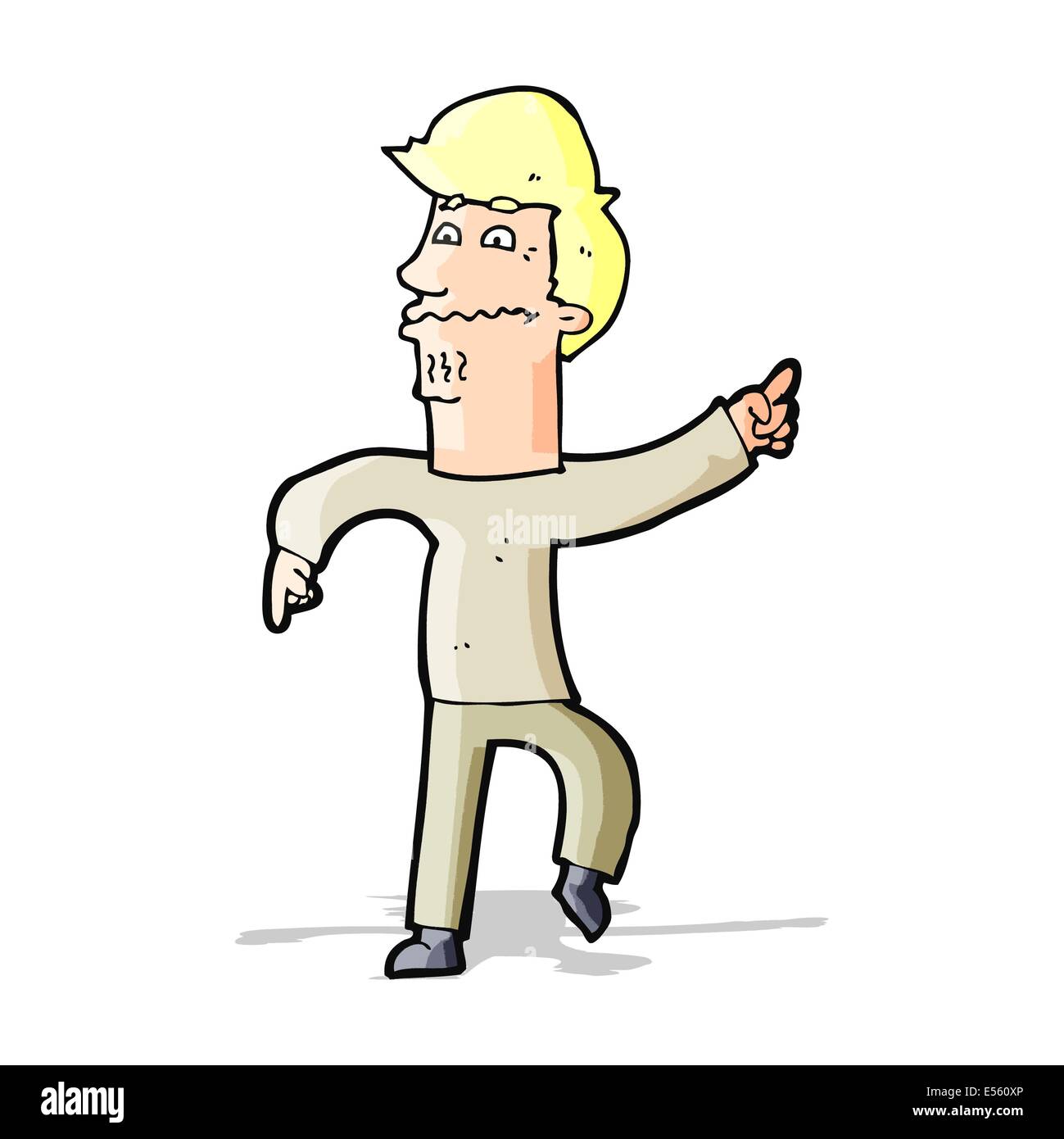 Cartoon worried man pointing hi-res stock photography and images - Alamy