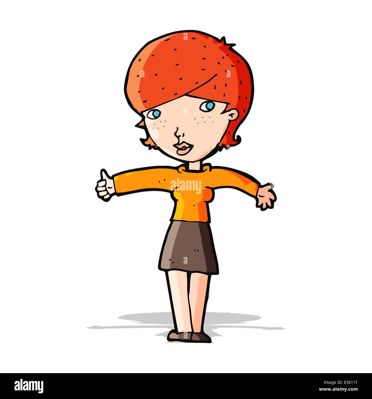 cartoon woman giving thumbs up symbol Stock Vector Image & Art - Alamy