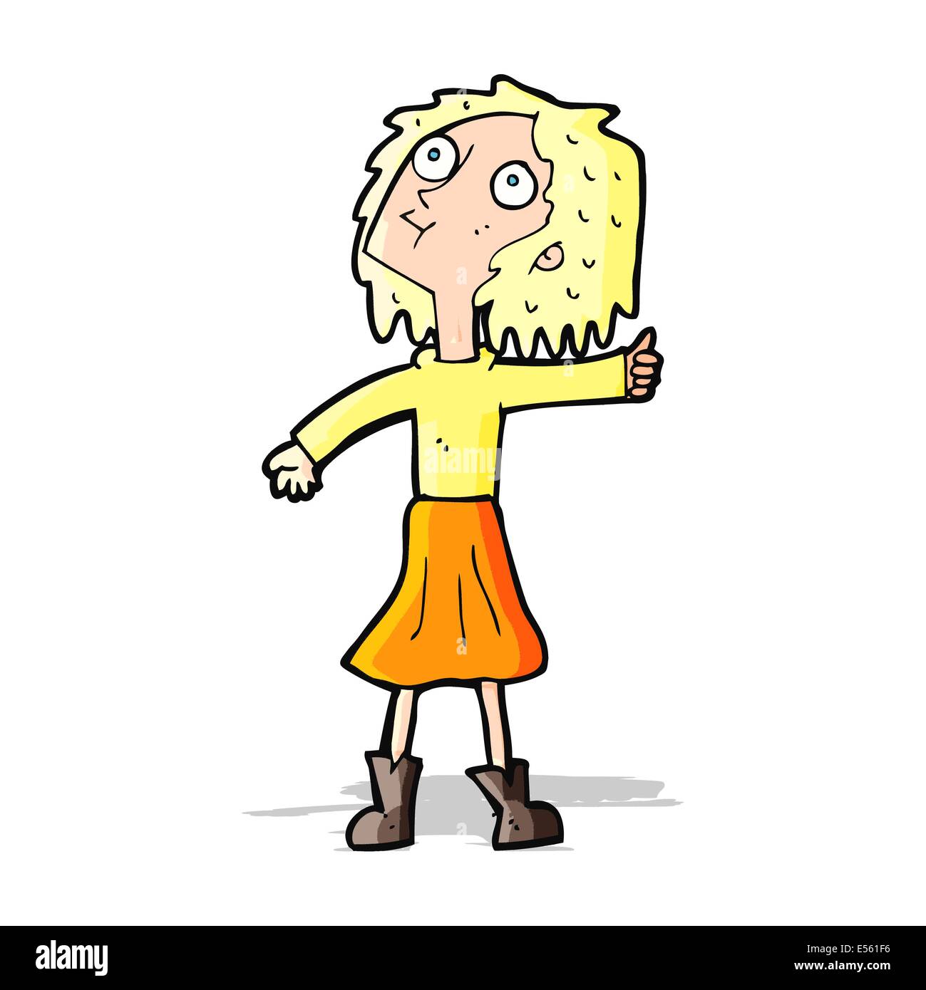 Cartoon woman looking up sky hi-res stock photography and images - Alamy