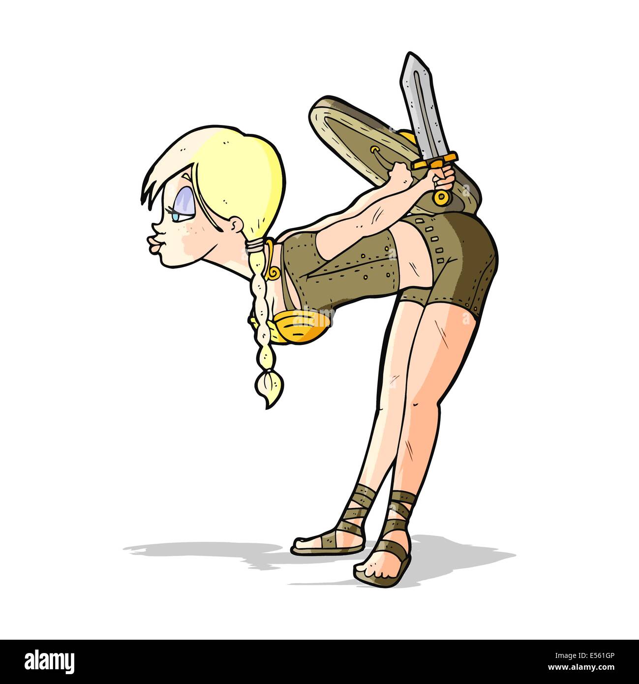 cartoon viking girl bowing Stock Vector Image & Art Alamy