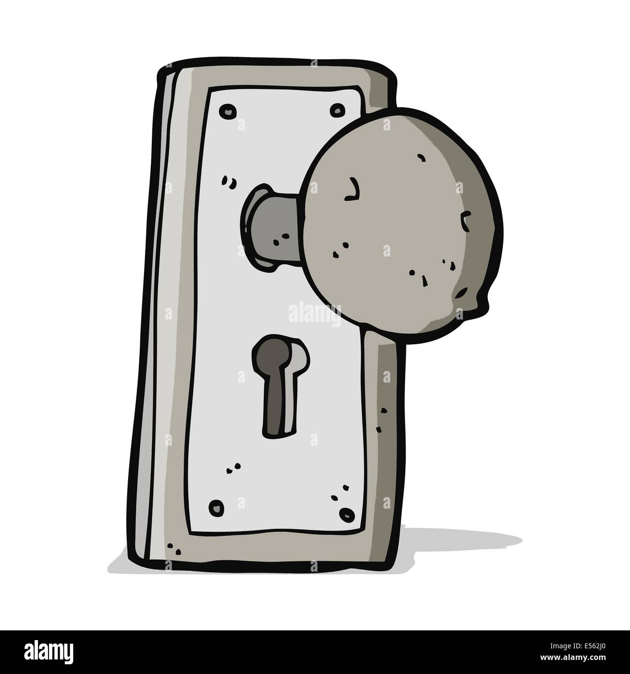 Cartoon Old Door Knob Stock Vector Art Illustration