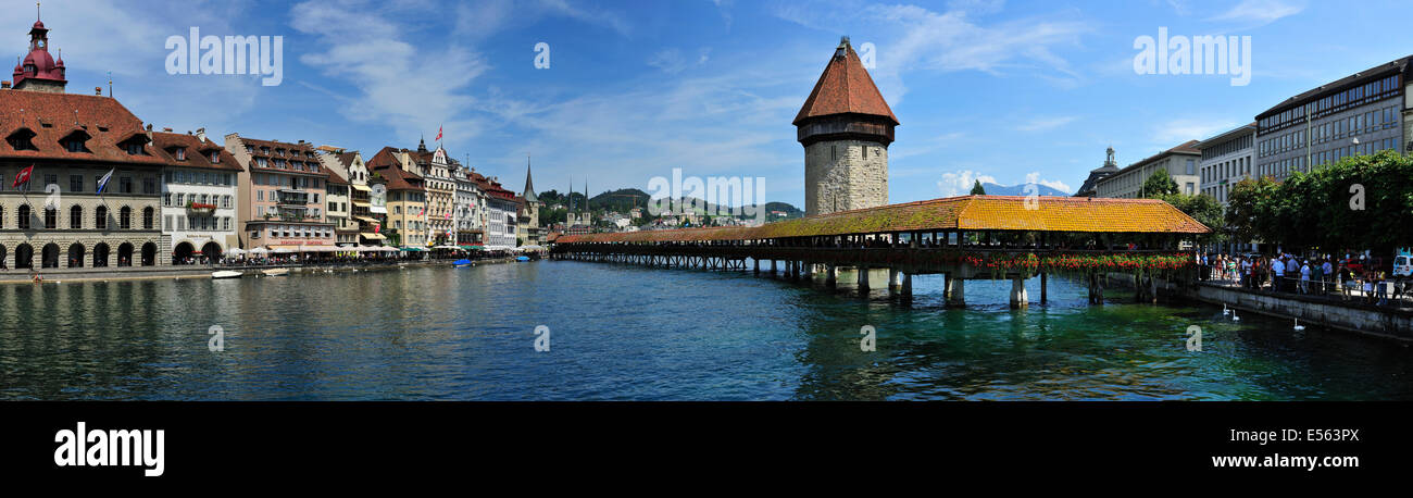 Kapellbrücke, Lucerne, Canton of Lucerne, Switzerland Stock Photo