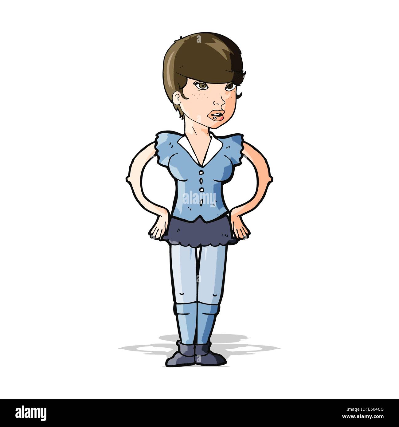 Cartoon Woman With Hands On Hips Stock Vector Image And Art Alamy 5832