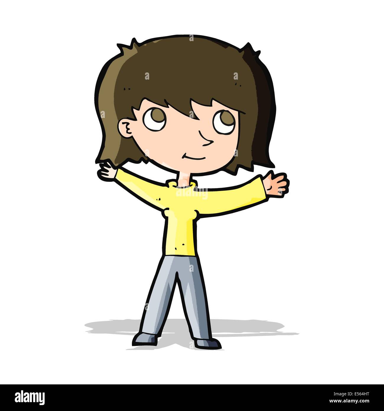 cartoon happy girl Stock Vector Image & Art - Alamy