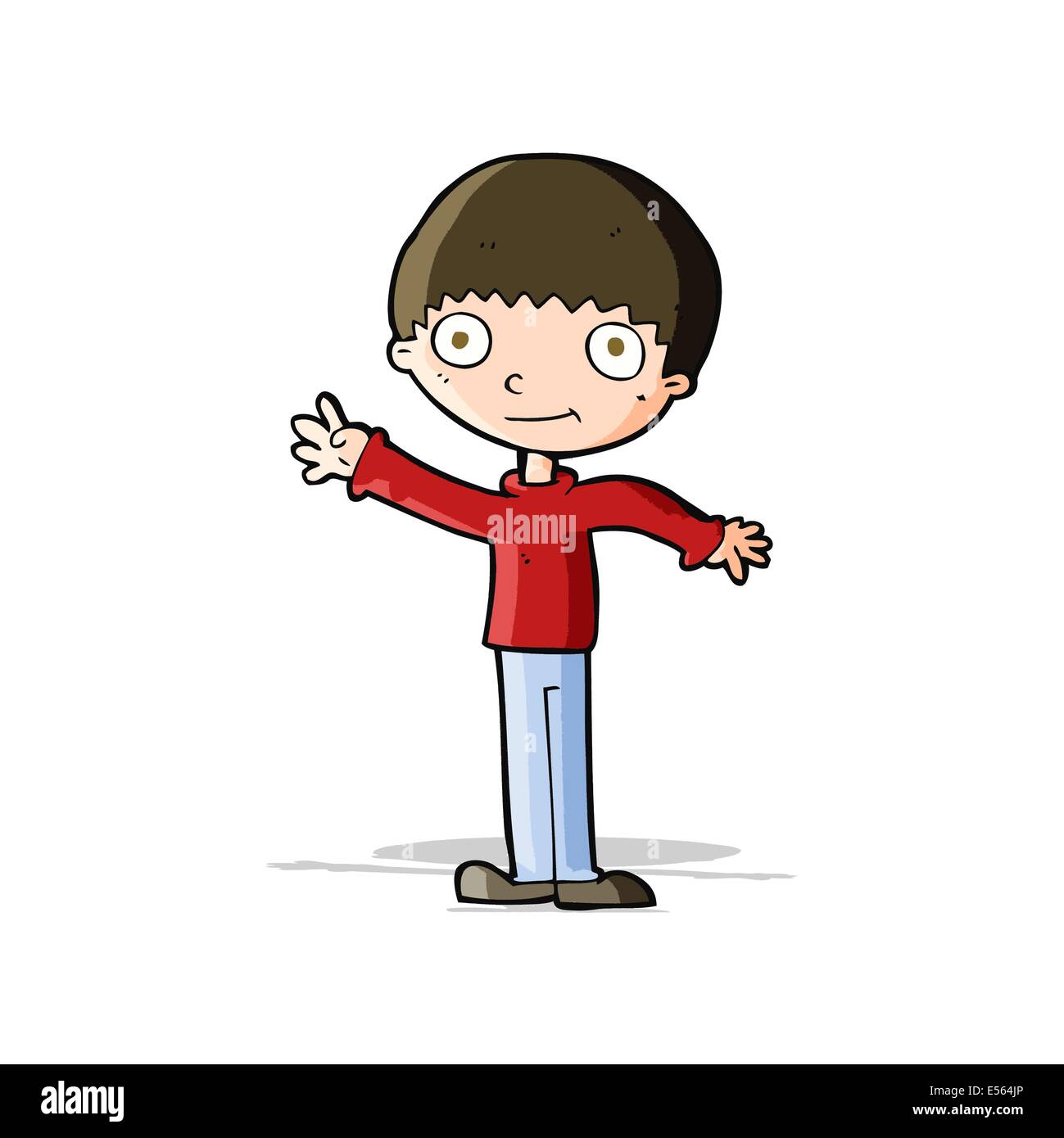 cartoon happy waving boy Stock Vector Image & Art - Alamy