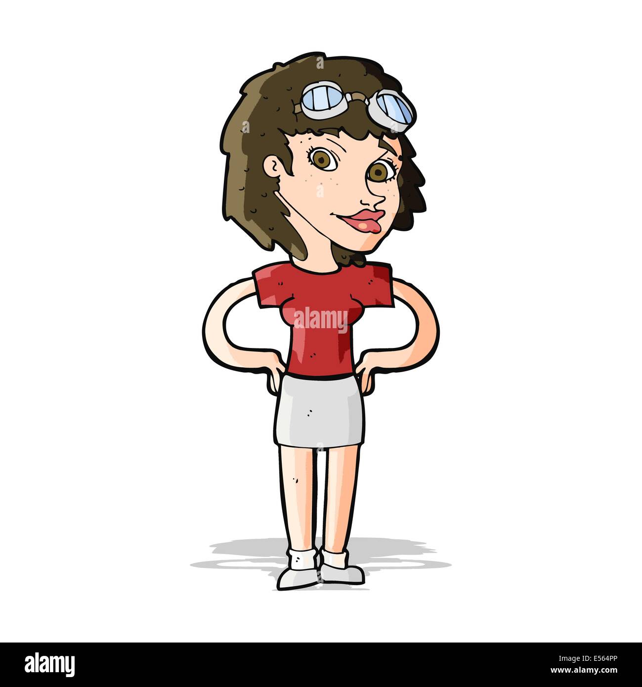 cartoon retro pilot woman Stock Vector Image & Art - Alamy
