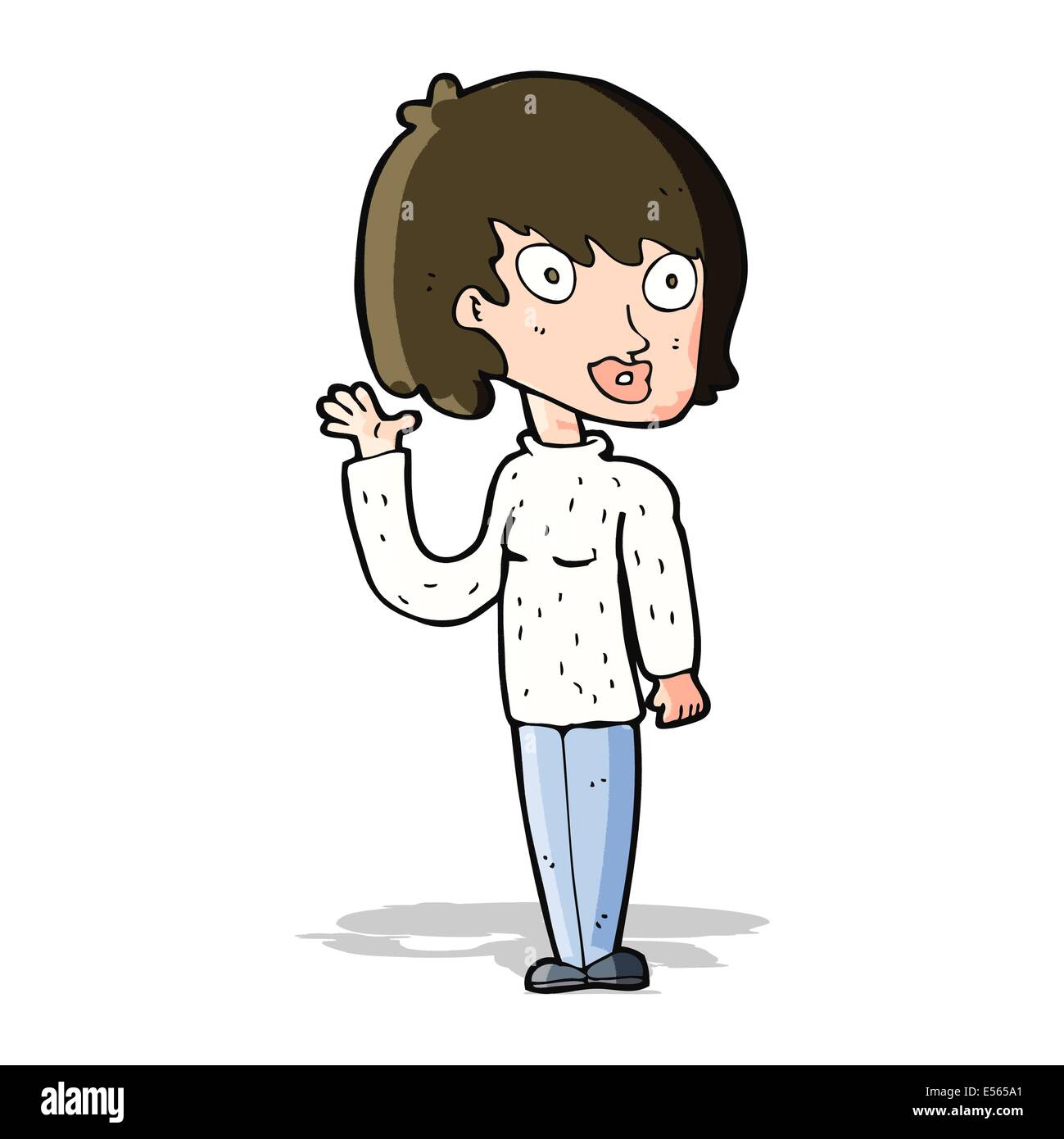 cartoon waving woman Stock Vector Image & Art - Alamy