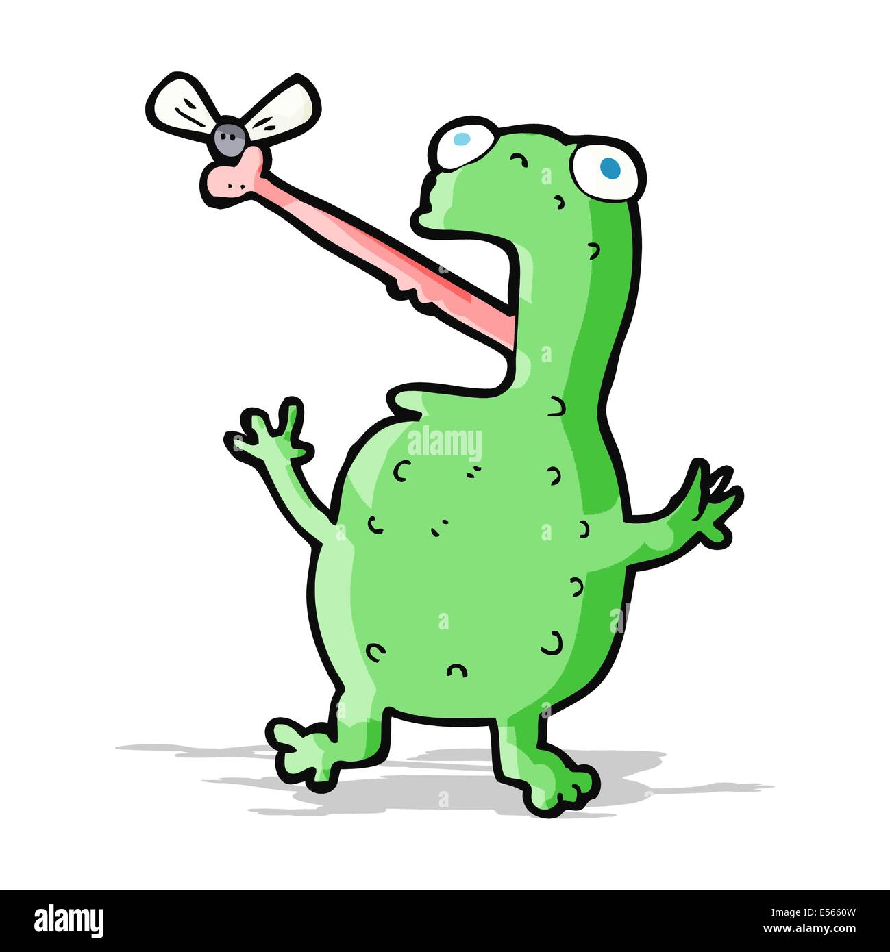 cartoon frog catching fly Stock Vector Image & Art - Alamy