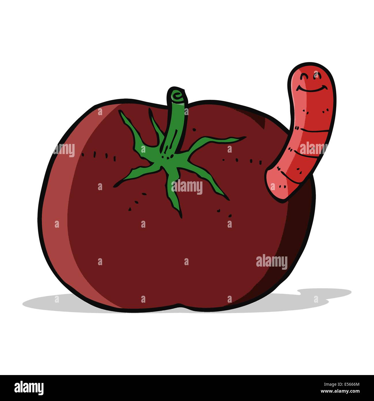 cartoon tomato with worm Stock Vector Image & Art Alamy