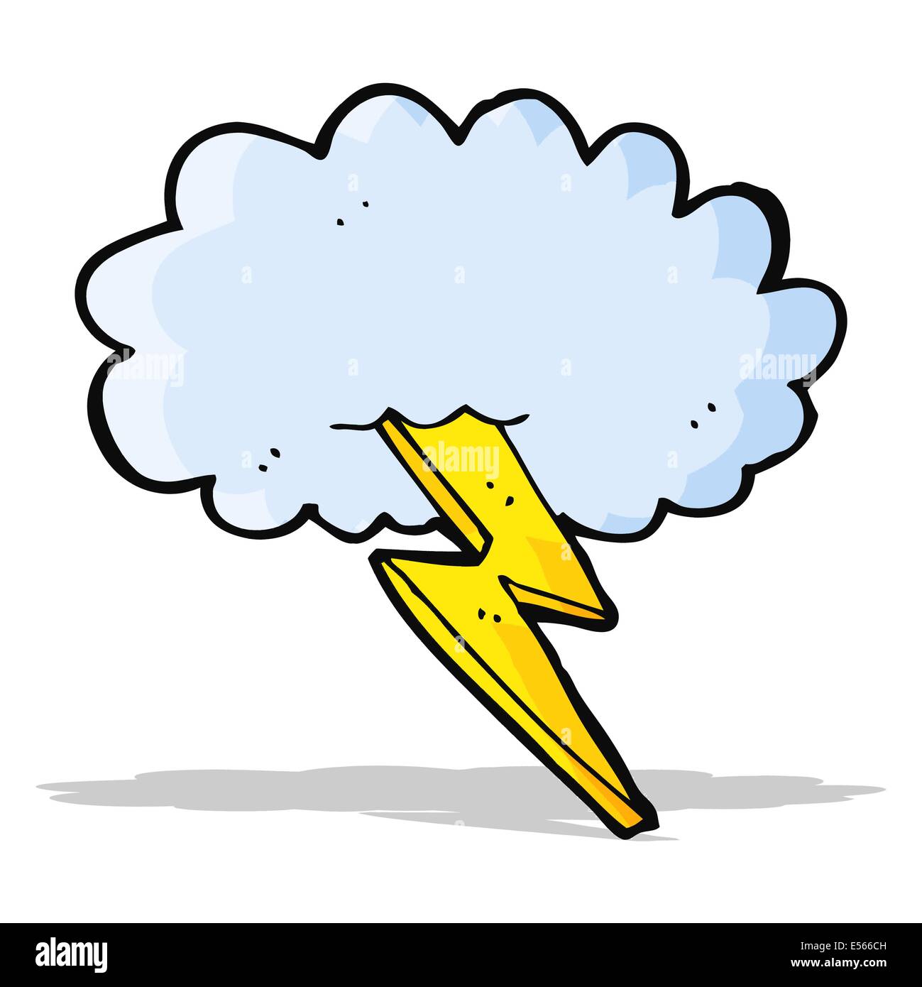 Cartoon Lightning Bolt And Cloud Stock Vector Art Illustration 