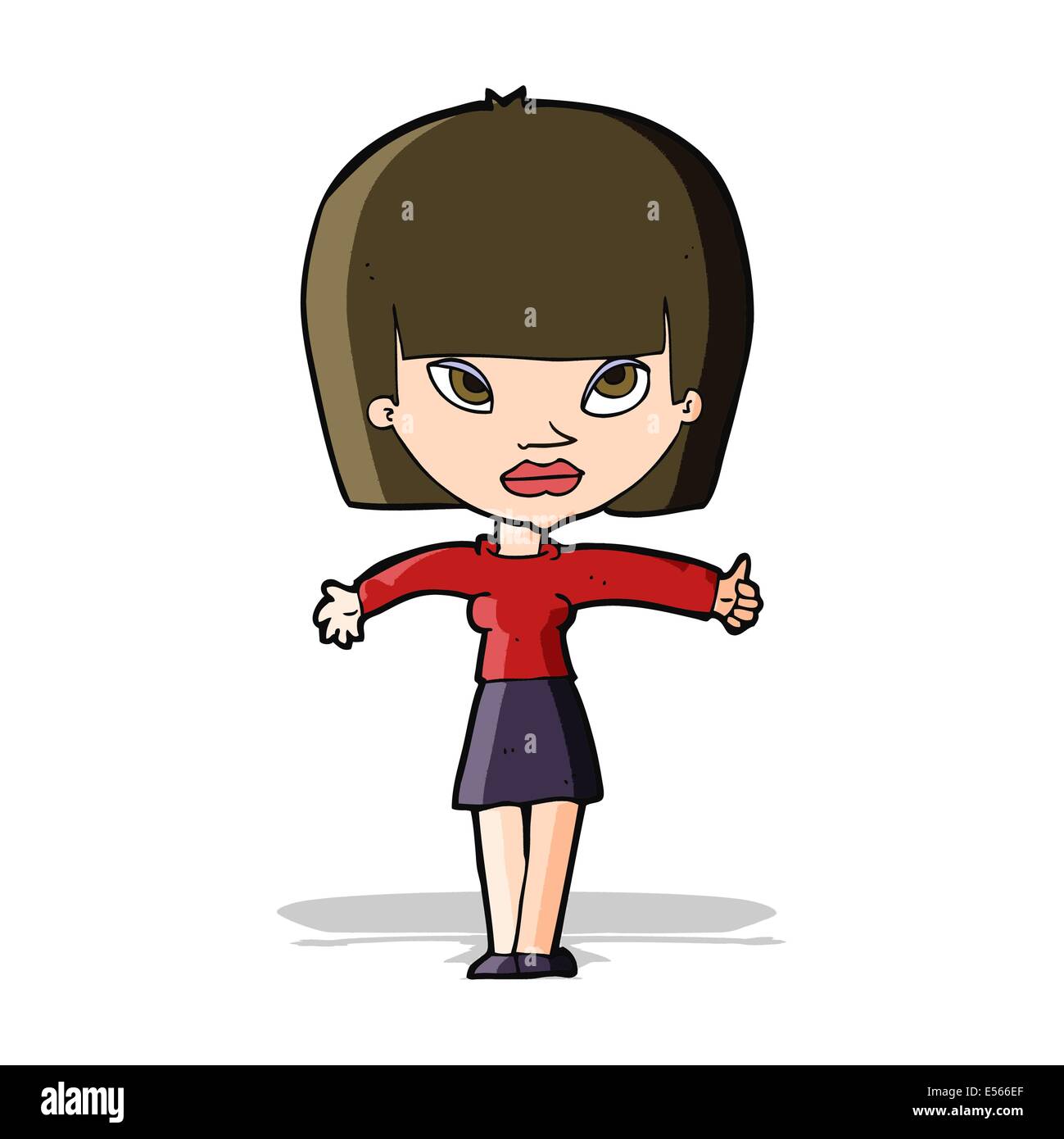 cartoon woman giving thumbs up symbol Stock Vector Image & Art - Alamy