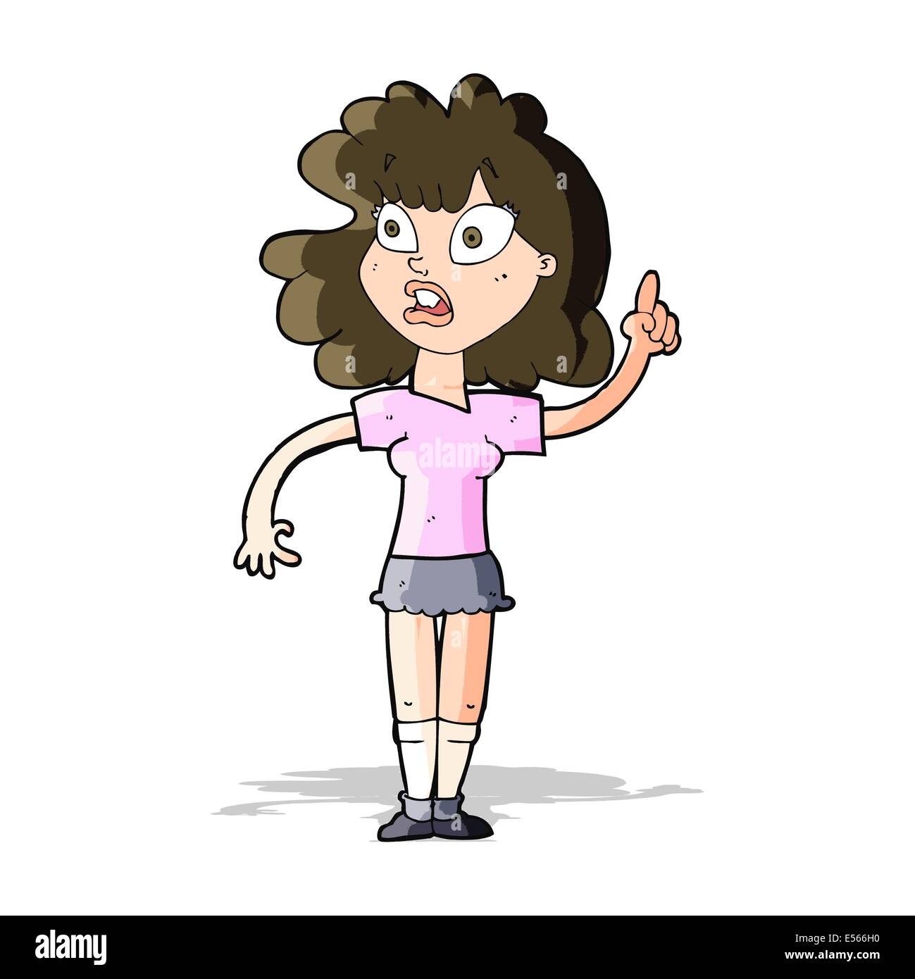Woman raising hand question Stock Vector Images - Alamy